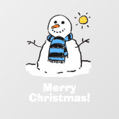 メリークリスマスと雪だるま ウィンドウサイン (シート)
