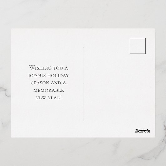 メリークリスマスと雪の結晶の写真 | 白 箔シーズンポストカード (裏面)