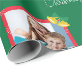 メリークリスマスと1フレームのフォトグリーン ラッピングペーパー (ロールコーナー)