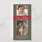 メリークリスマスと2枚の写真 – 垂直 シーズンカード (正面)