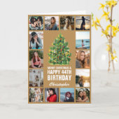 メリークリスマスと44ハッピーバースデー金ゴールド カード (黄色い花)