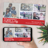メリークリスマスと5枚の写真コラージュ – 赤い山形 シーズンカード