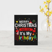 メリークリスマスとYes私の誕生日ギフトティー カード (黄色い花)