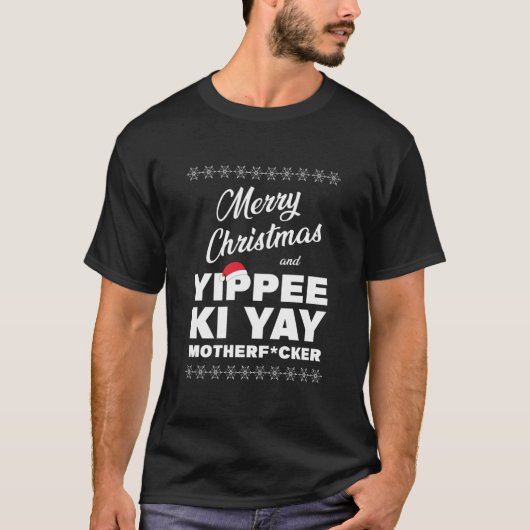 メリークリスマスとYIPPEE KI YAY MOTHERFCKER Tシャツ (正面)
