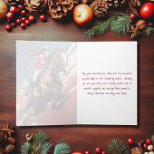 メリークリスマスにジャンプする女の子と馬 シーズンカード