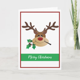 メリークリスマスにミスタントリーを飾ったかわいいトナカイ カード