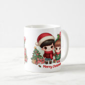 メリークリスマスに迎える可愛い子たち コーヒーマグカップ (正面右)
