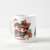 メリークリスマスに迎える可愛い子たち コーヒーマグカップ (正面左)
