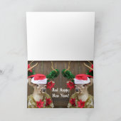 メリークリスマスのおもしろいなバッファローの赤い屋根付橋 シーズンカード (内部)