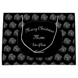 メリークリスマスのお母さんのポインセチアのデザイン ラージペーパーバッグ