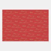 メリークリスマスのお母さん |ハッピーホリデーズグリーンとレッド ラッピングペーパーシート (正面2)