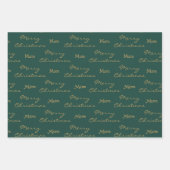 メリークリスマスのお母さん |ハッピーホリデーズグリーンとレッド ラッピングペーパーシート (正面)