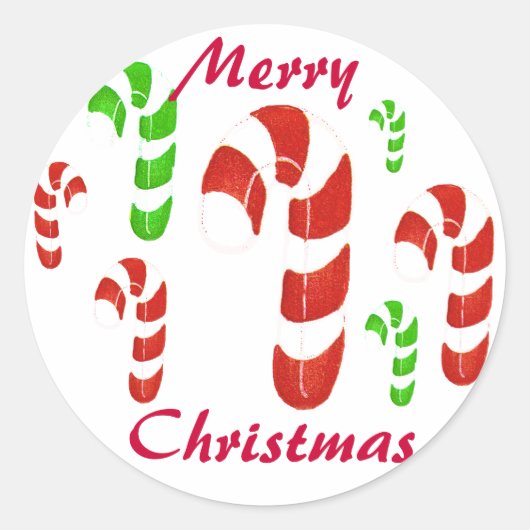 メリークリスマスのお菓子のシール ラウンドシール (正面)