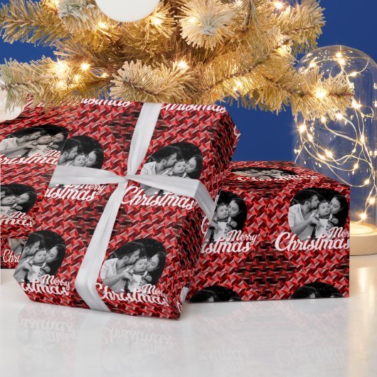 メリークリスマスのお馴染みの写真のお客様 ラッピングペーパー (クリスマス)