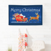 メリークリスマスのかわいいサンタクロースの漫画 横断幕 (インサイチュ)