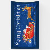 メリークリスマスのかわいいサンタクロースの漫画 横断幕 (縦)