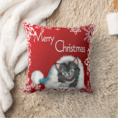 メリークリスマスのかわいい子猫の枕 クッション (ブランケット)