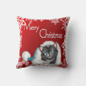メリークリスマスのかわいい子猫の枕 クッション (裏面)