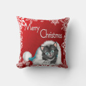 メリークリスマスのかわいい子猫の枕 クッション (正面)