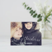 メリークリスマスのかわいい手書き及び写真 シーズンポストカード (スタンド正面)