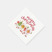 メリークリスマスのかわいい&フェスティバルデザイン スタンダードカクテルナプキン (角)