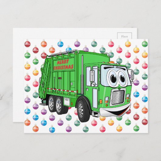 メリークリスマスのごみ車 シーズンポストカード (正面/裏面)