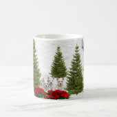 メリークリスマスのためのヴィンテージの子供及びWestieの願い コーヒーマグカップ (中央)