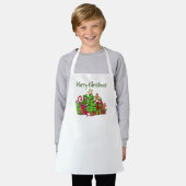メリークリスマスのまわりにのプレゼント エプロン (着用した状態)
