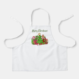 メリークリスマスのまわりにのプレゼント エプロン