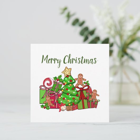 メリークリスマスのまわりにのプレゼント カード (スタンド正面)