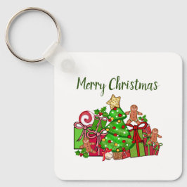 メリークリスマスのまわりにのプレゼント キーホルダー