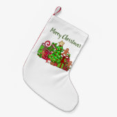 メリークリスマスのまわりにのプレゼント スモールクリスマスストッキング (正面 (吊り時))