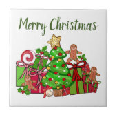 メリークリスマスのまわりにのプレゼント タイル (正面)