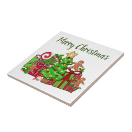 メリークリスマスのまわりにのプレゼント タイル