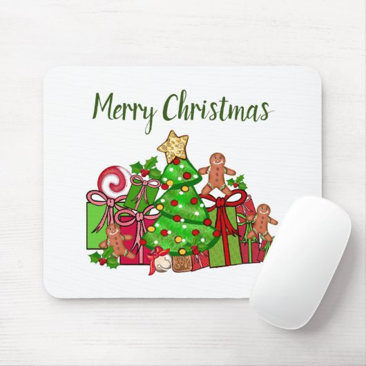 メリークリスマスのまわりにのプレゼント マウスパッド (マウス)