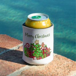 メリークリスマスのまわりにのプレゼント 缶クーラー