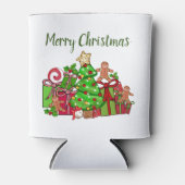 メリークリスマスのまわりにのプレゼント 缶クーラー (正面)