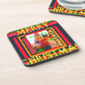 メリークリスマスのまわりに世の中は嬉しい コースター (左側)