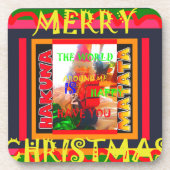 メリークリスマスのまわりに世の中は嬉しい コースター (正面)