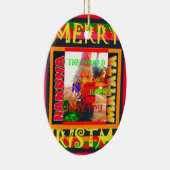 メリークリスマスのまわりに世の中は嬉しい セラミックオーナメント (右)