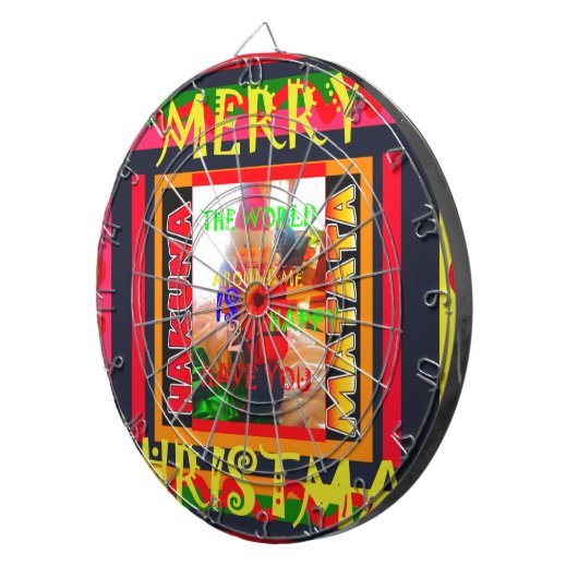 メリークリスマスのまわりに世の中は嬉しい ダーツボード (正面右)