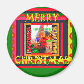 メリークリスマスのまわりに世の中は嬉しい マグネット (正面)