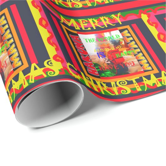 メリークリスマスのまわりに世界 ラッピングペーパー (ロールコーナー)
