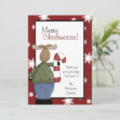 メリークリスマスのアメリカヘラジカのクリスマスのサンキューカード サンキューカード (スタンド正面)