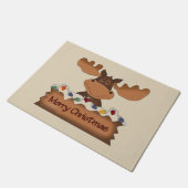 メリークリスマスのアメリカヘラジカ ドアマット (アングル)