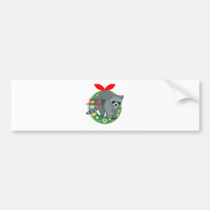 メリークリスマスのアライグマ バンパーステッカー