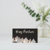 メリークリスマスのイルミネーションが施されたクリスマスハウス エンクロージャーカード (スタンド正面)