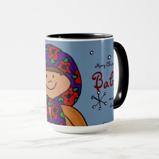 メリークリスマスのウクライナの女の子の民芸 マグカップ (正面右)