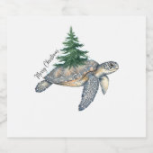 メリークリスマスのウミガメ スパークリングワインラベル (シングルラベル)