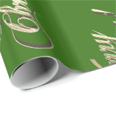 メリークリスマスのエレガントでモダンな緑および金ゴールド ラッピングペーパー (ロールコーナー)